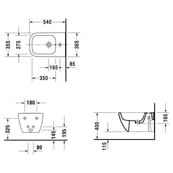 Біде підвісне DURAVIT HAPPY D.2 2258151300, чорний матовий 800005973 фото