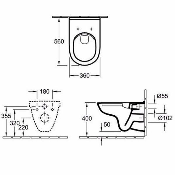 Унітаз підвісний круговий змив VILLEROY & BOCH O.NOVO 5660HR01, Directflush без обідка з кришкою Soft Closing, білий 47589 фото