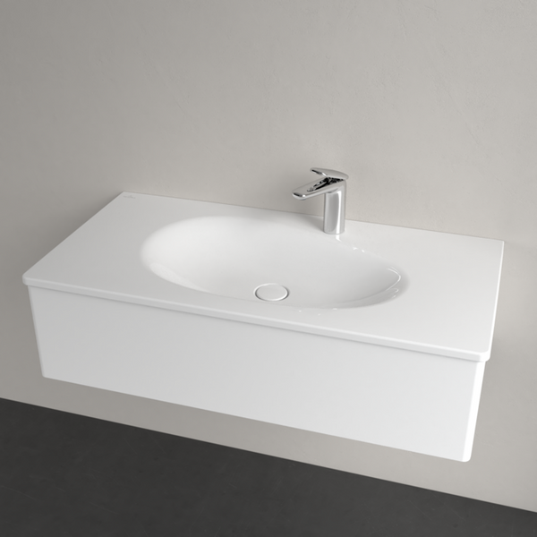 Умывальник накладной VILLEROY & BOCH ANTAO 4A76A2R1, 100x50см, без перелива, с отверстием под смеситель, Ceramic Plus, белый глянцевый 800005732 фото