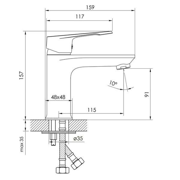 Змішувач для умивальника IMPRESE VITE f03507401AA, хром 84127 фото