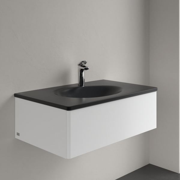 Умывальник накладной VILLEROY & BOCH ANTAO 4A7581R7, 80x50см, без перелива, с отверстием под смеситель, Ceramic Plus, черный матовый 800005582 фото