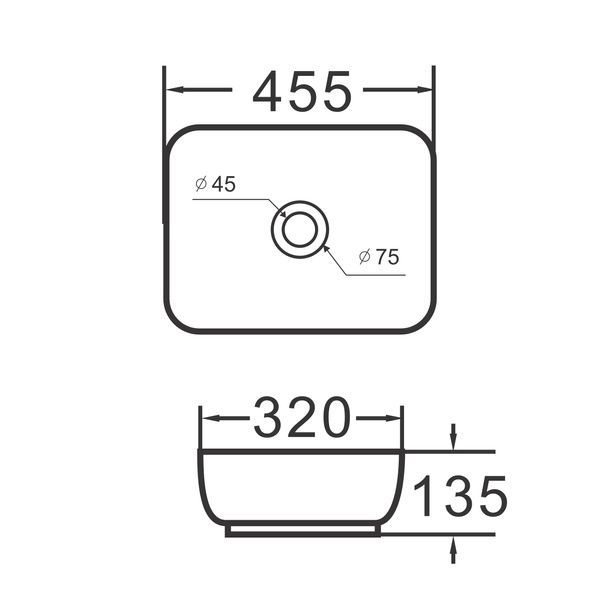 Умывальник накладной 46Х32 IMPRESE i-FORM с06010603-46 100802 фото
