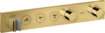 Модуль термостата AXOR SHOWER SOLUTIONS 18356990, Select 530/90, для 3 потребителей, скрытого монтажа, золото 66727 фото