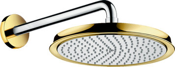 Верхний душ с держателем HANSGROHE RAINDANCE CLASSIC 27424090, золото глянец 56812 фото