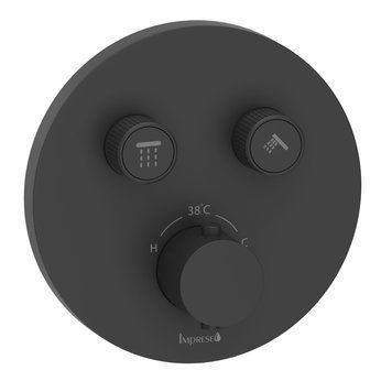 Змішувач прихованого монтажу термостат 2 функції IMPRESE KUCERA f04603410AH, чорний матовий 100797 фото