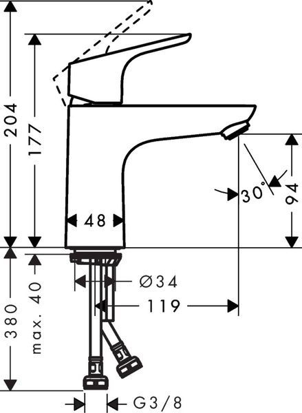 Змішувач для раковини HANSGROHE FOCUS 31513000 50302 фото