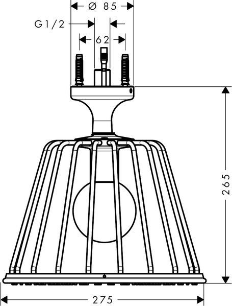 Верхний душ LampShower 275 1jet AXOR LAMPSHOWER NENDO 26032000, с потолочным подсоединением 39025 фото
