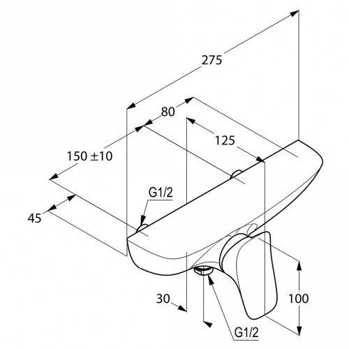 Змішувач для душа KLUDI AMBIENTA 537100575, хром 80000002558 фото