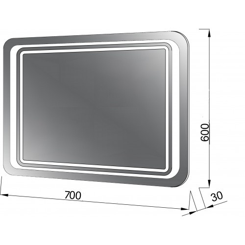 Дзеркало для ванної ЮВВИС Duet 501501, Z-70 LED, хром 80000001857 фото