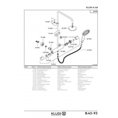 Душевая система с термостатом KLUDI A-QA 660950500, хром 80000001722 фото