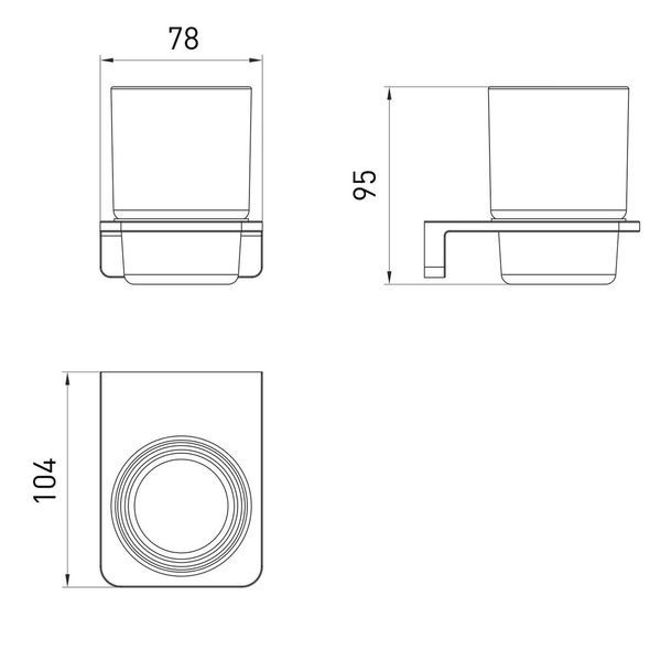 Склянка для ванної кімнати VOLLE SOLO 2510.220101, нікель 80965 фото