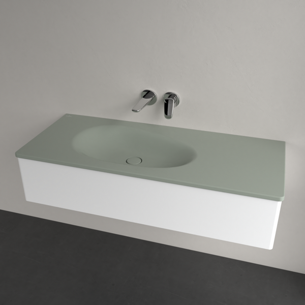 Умивальник накладний VILLEROY & BOCH ANTAO 4A77L3R8, 120x50см, без переливу, без отвору під змішувач, Ceramic Plus, зелений 800005683 фото