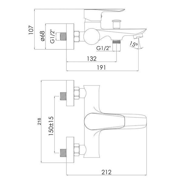 Смеситель для ванны IMPRESE VACLAV f03206410AA, черный 84247 фото