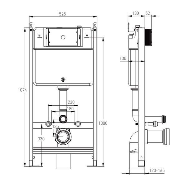 Инсталляция для унитаза с клавишей IMPRESE i-FRAME i1220W, белый 100198 фото