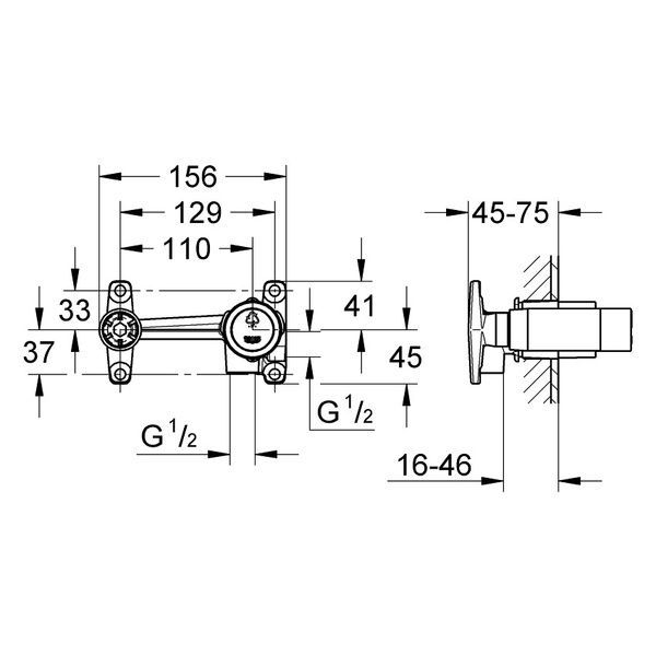 Прихована частина змішувача прихованого монтажу GROHE GROHE 32635000 12902 фото