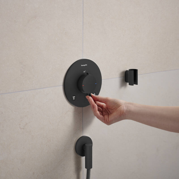 Смеситель скрытого монтажа HANSGROHE ECOSTAT COMFORT 33715670, чорний матовий 100544 фото