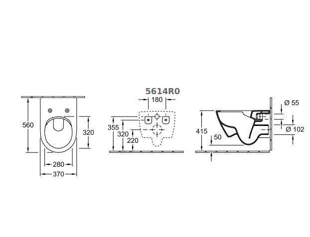 Унитаз подвесной VILLEROY & BOCH SUBWAY 2.0 5614R0i4, CeramicPlus DirectFlush, 800005883 фото