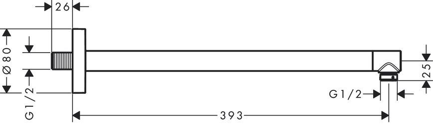 Кронштейн верхнего душа HANSGROHE 24357140, бронза сатин 94649 фото