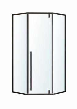 Душевая кабина пятиугольная 90х90 VOLLE MORA 1037.145504, черный матовый 86234 фото