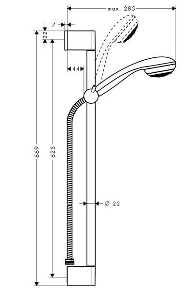 Душовий набір зі штангою HANSGROHE CROMETTA 27652000 37037 фото