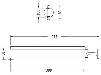 Рушникотримач DURAVIT STARCK T 0099411000, 465 800006075 фото
