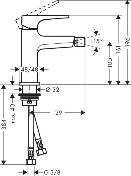 Смеситель для биде HANSGROHE METROPOL 32520340, черный матовый хром 92894 фото