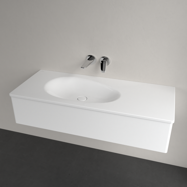 Умывальник накладной VILLEROY & BOCH ANTAO 4A77L3R1, 120x50см, без перелива, без отверстия под смеситель, Ceramic Plus, белый глянцевый 800005734 фото