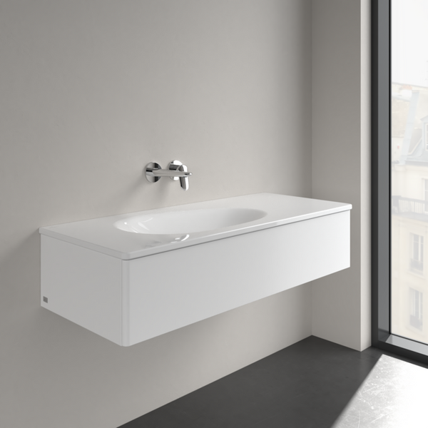 Умывальник накладной VILLEROY & BOCH ANTAO 4A77L3R1, 120x50см, без перелива, без отверстия под смеситель, Ceramic Plus, белый глянцевый 800005734 фото