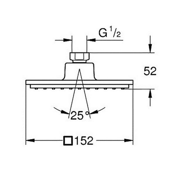 Лейка верхнего душа GROHE EUPHORIA CUBE 27705000 36767 фото