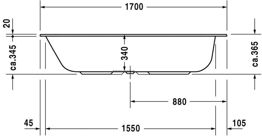 Ванна акрилова DURAVIT DURASTYLE 700231000000000, 170х75 800005925 фото