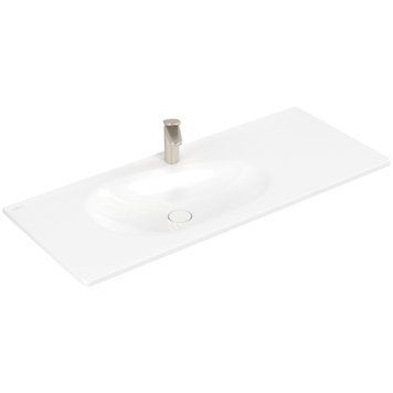 Умывальник накладной VILLEROY & BOCH ANTAO 4A77L2R1, 120x50см, без перелива, с отверстием под смеситель, Ceramic Plus, белый глянцевый 800005735 фото