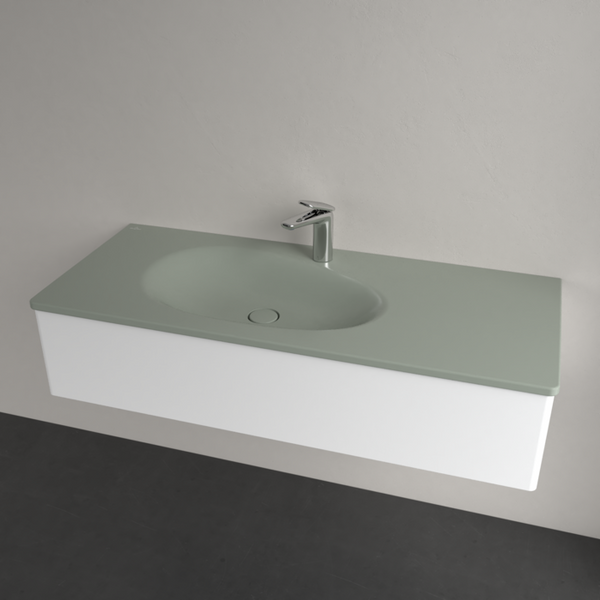 Умывальник накладной VILLEROY & BOCH ANTAO 4A77LBR8, 120x50см, со скрытым переливом, с отверстием под смеситель, Ceramic Plus, зеленый 800005685 фото