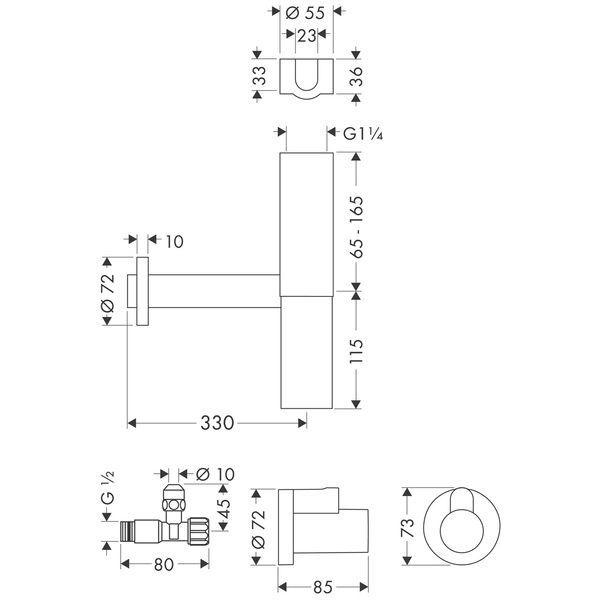 Дизайнерський сифон Flowstar AXOR 51304000 800004702 фото