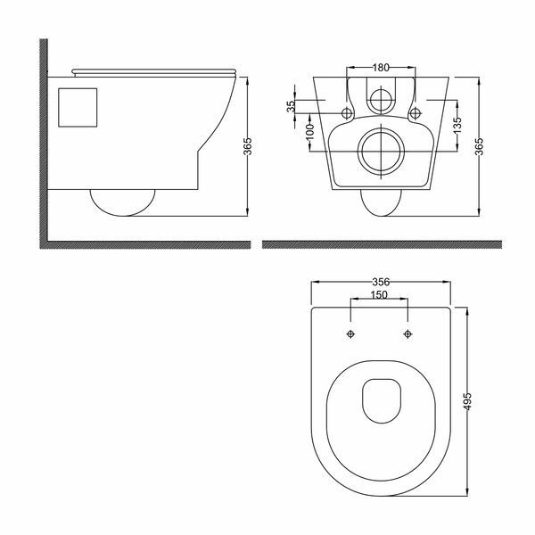Унитаз подвесной безободковый  RJ FEEL RJ4545 95358 фото