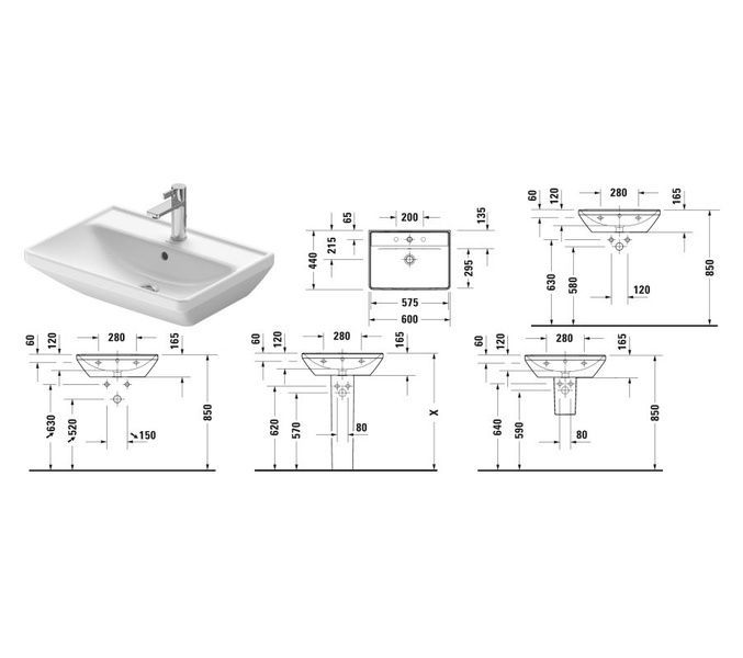 Умивальник підвісний DURAVIT D-NEO 2366600000, 60 800005976 фото