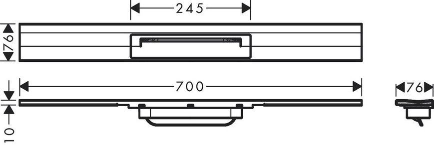 Решітка душового трапа HANSGROHE RAINDRAIN FLEX 56050800, нержавіюча сталь сатин 800004386 фото