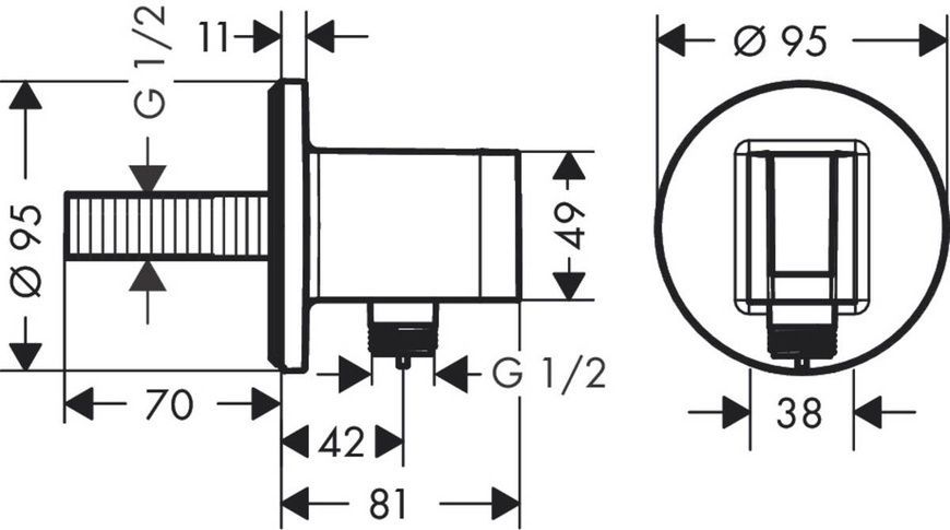 Шлангове під'єднання HANSGROHE FIXFIT S 26888140, бронза 94645 фото