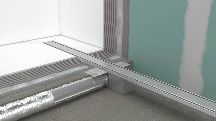 Монтажный комплект для плоской установки HANSGROHE RAINDRAIN COMPACT 56162800, нержавеющая сталь 800004286 фото