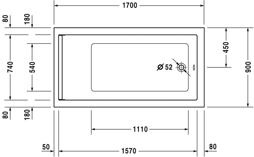 Ванна акриловая DURAVIT STARCK 700337000000000, 170х90 800005926 фото